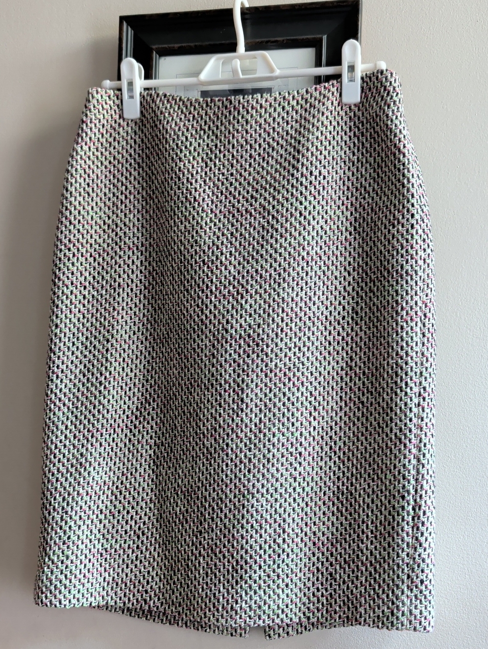 Talbots Textured Knit Pencil Skirt in Cream, Black, Pink And Green